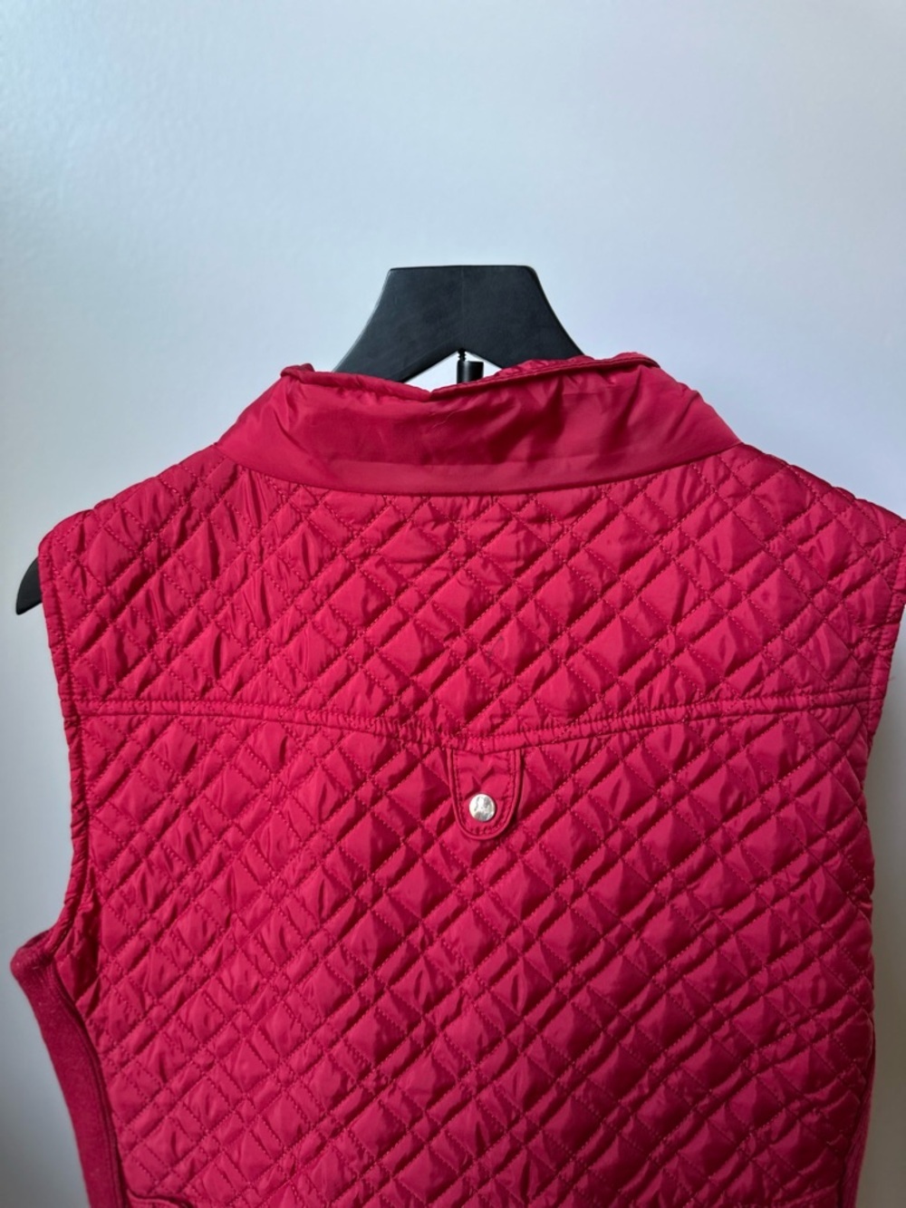 Classic Quilted Red Women's Vest with Zip Pockets - Picture 11 of 12
